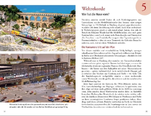 Buchcover und Innenansicht für das Buch: 101 Dinge, die man über das Miniatur Wunderland wissen muss