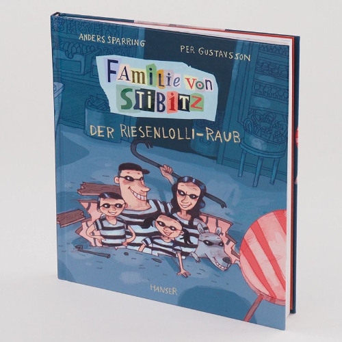 Buchcover und Innenansicht für das Buch: Familjen Knyckertz och födelsedagskuppen