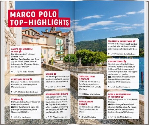 Buchcover und Innenansicht für das Buch: MARCO POLO Reiseführer Italien Nord