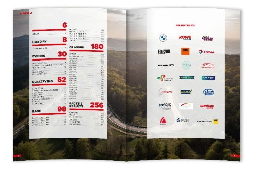 Buchcover und Innenansicht für das Buch: 24 Stunden Nürburgring Nordschleife 2020