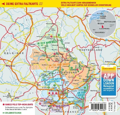 Buchcover und Innenansicht für das Buch: MARCO POLO Reiseführer Luxemburg