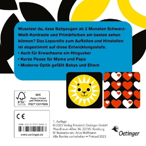 Buchcover und Innenansicht für das Buch: Erste Bilder für Babyaugen. 3-6 Monate