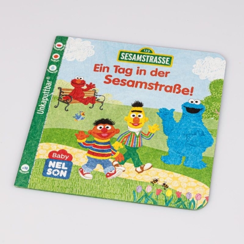 Buchcover und Innenansicht für das Buch: Baby Nelson (unkaputtbar) 5: Ein Tag in der Sesamstraße!
