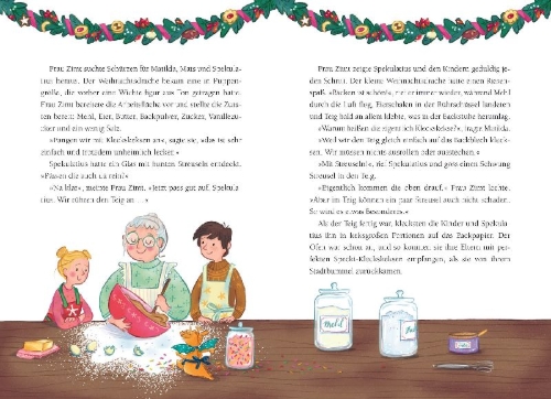 Buchcover und Innenansicht für das Buch: Spekulatius, der Weihnachtsdrache. Spekulatius und das Lebkuchenwunder