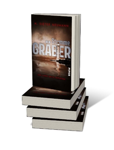 Buchcover und Innenansicht für das Buch: Stumme Gräber - Kira Lunds dritte Reportage