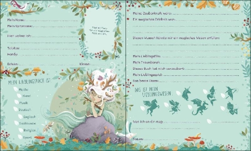 Buchcover und Innenansicht für das Buch: Meine Freunde (Einhorn, Feen & Co.)