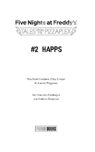 Buchcover und Innenansicht für das Buch: Five Nights at Freddy's: Tales from the Pizzaplex