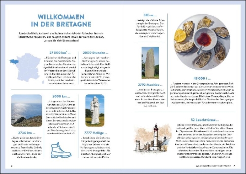 Buchcover und Innenansicht für das Buch: Bretagne mit dem Wohnmobil