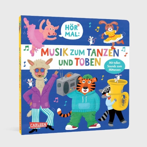 Buchcover und Innenansicht für das Buch: Hör mal (Soundbuch): Musik zum Tanzen und Toben