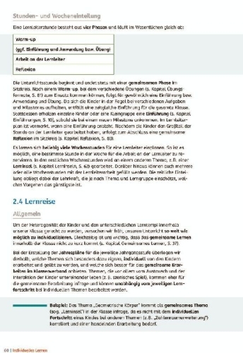 Buchcover und Innenansicht für das Buch: Individuelles Lernen - praxiserprobt