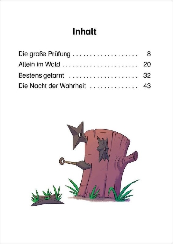 Buchcover und Innenansicht für das Buch: Leselöwen 2. Klasse - Die große Ninja-Prüfung