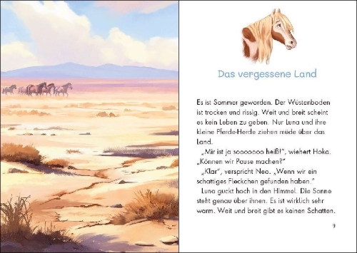 Buchcover und Innenansicht für das Buch: Wildpferde - mutig und frei (Band 5) - Rauch über der Prärie