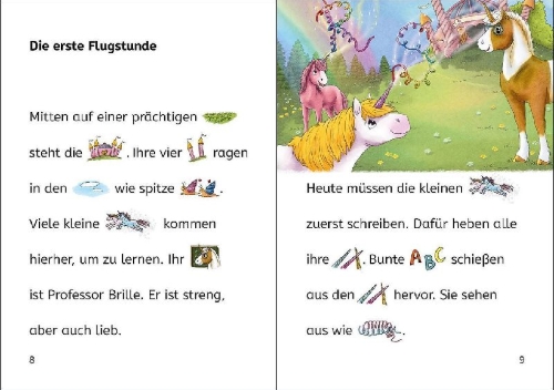 Buchcover und Innenansicht für das Buch: Bildermaus - Geschichten aus der Einhornschule