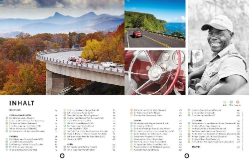 Buchcover und Innenansicht für das Buch: Lonely Planet Bildband Legendäre Roadtrips