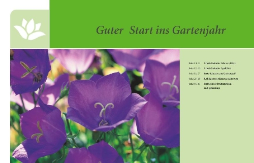 Buchcover und Innenansicht für das Buch: Gartenjahr für Einsteiger