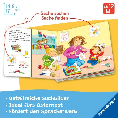 Buchcover und Innenansicht für das Buch: Sachen suchen - Mein erstes Sachen suchen: Frohe Ostern