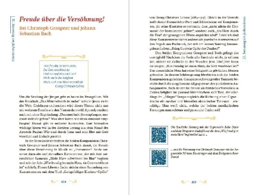 Buchcover und Innenansicht für das Buch: Das klingende Kirchenjahr