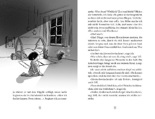 Buchcover und Innenansicht für das Buch: Flugstunde mit Meerschwein