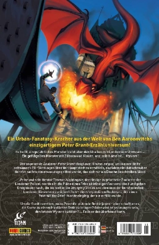 Buchcover und Innenansicht für das Buch: Rivers of London: here be Dragons