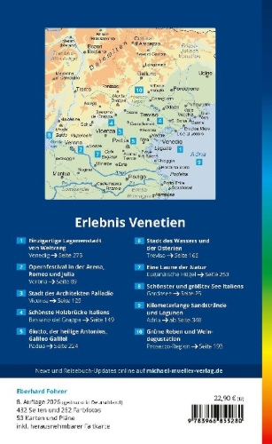 Buchcover und Innenansicht für das Buch: MICHAEL MÜLLER Reiseführer Venetien