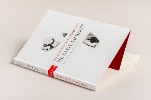 Buchcover und Innenansicht für das Buch: Sie sagt. Er sagt.