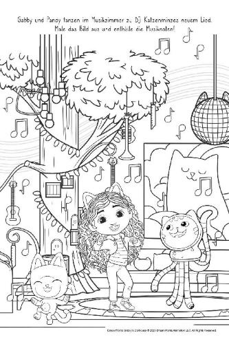 Buchcover und Innenansicht für das Buch: Panini: Gabby's Dollhouse: Magischer Malspaß - Entdecke verb