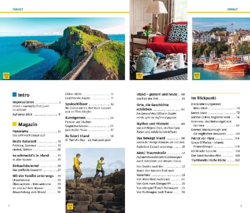 Buchcover und Innenansicht für das Buch: ADAC Reiseführer plus Irland