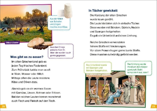 Buchcover und Innenansicht für das Buch: WAS IST WAS Erstes Lesen Band 25. Die alten Griechen