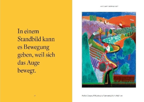 Buchcover und Innenansicht für das Buch: David Hockney und wie er die Welt sieht