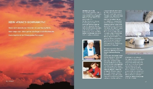 Buchcover und Innenansicht für das Buch: Sauerteig - Glück vermehrt sich in 4 Tagen. Brot backen mit Achtsamkeit, Entschleunigung und entspannten Bäckern rund um die Welt. Sonderausgabe mit vielen Original-Rezepten