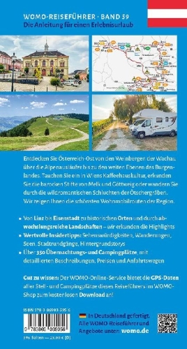 Buchcover und Innenansicht für das Buch: Entdeckertouren mit dem Wohnmobil Österreich Der Osten