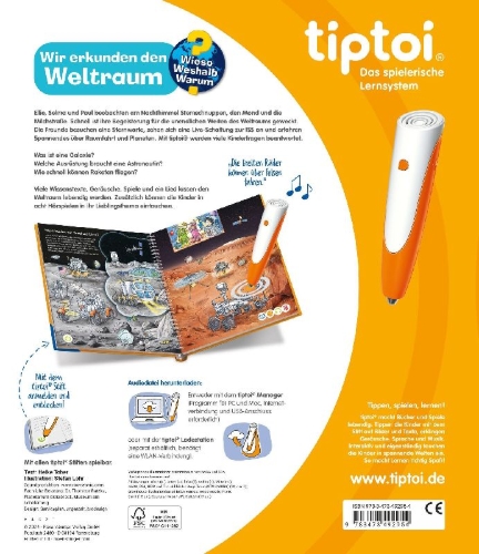 Buchcover und Innenansicht für das Buch: tiptoi® Wieso? Weshalb? Warum? - Wir erkunden den Weltraum