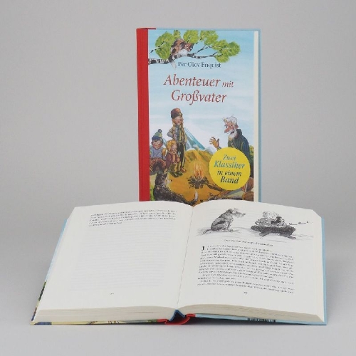 Buchcover und Innenansicht für das Buch: Den Tredje Grottans hemlighet & De Tre Grottornas Berg