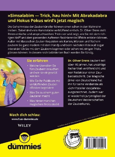 Buchcover und Innenansicht für das Buch: Zaubertricks für Dummies