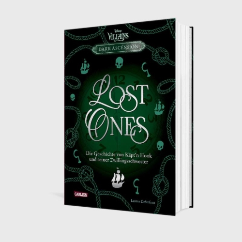 Buchcover und Innenansicht für das Buch: Disney Villains - Dark Ascension 2: LOST ONES -  Die Geschichte von Käpt'n Hook und seiner Zwillingsschwester