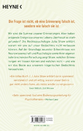 Buchcover und Innenansicht für das Buch: Das trügerische Gedächtnis
