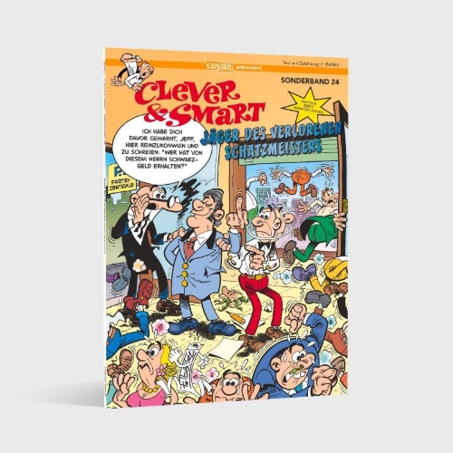 Buchcover und Innenansicht für das Buch: Mortadelo y Filemon: El Tesorero