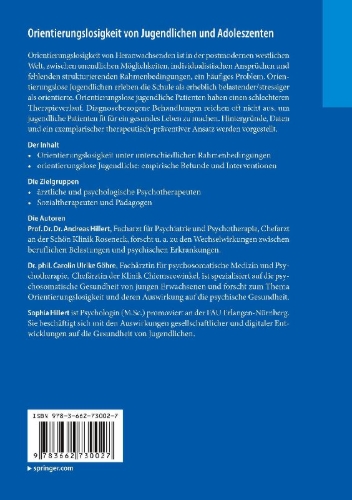 Buchcover und Innenansicht für das Buch: Orientierungslosigkeit von Jugendlichen und Adoleszenten