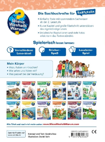 Buchcover und Innenansicht für das Buch: Wieso? Weshalb? Warum? Erstleser, Band 15 - Mein Körper