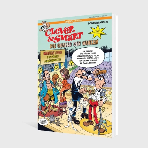 Buchcover und Innenansicht für das Buch: Mortadelo y Filemon: Elecciones