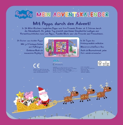 Buchcover und Innenansicht für das Buch: Peppa Pig Adventskalender