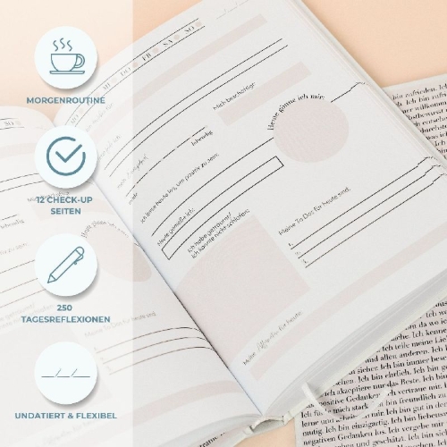 Buchcover und Innenansicht für das Buch: "coming home" Journal