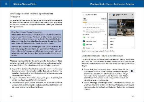 Buchcover und Innenansicht für das Buch: WhatsApp - optimal nutzen - neueste Version 2025; auch alle neuen KI-Funktionen erklärt