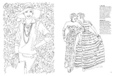 Buchcover und Innenansicht für das Buch: VOGUE Colouring Book