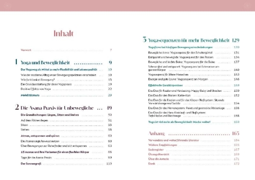 Buchcover und Innenansicht für das Buch: Yoga für Unbewegliche