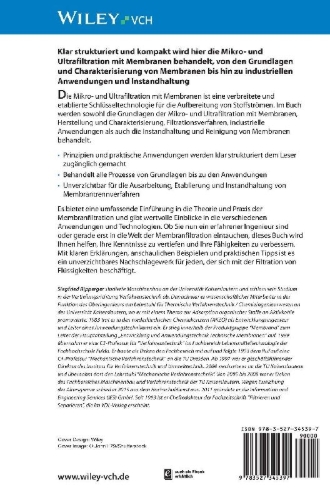 Buchcover und Innenansicht für das Buch: Mikro- und Ultrafiltration mit Membranen