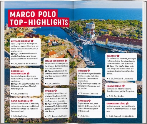 Buchcover und Innenansicht für das Buch: MARCO POLO Reiseführer Bornholm