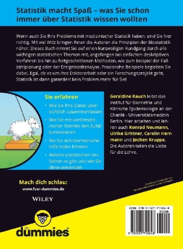 Buchcover und Innenansicht für das Buch: Medizinische Statistik für Dummies