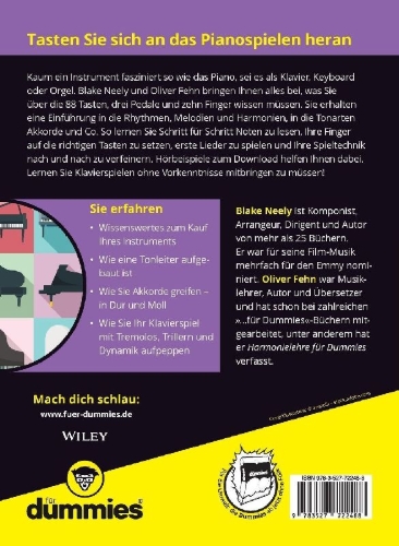 Buchcover und Innenansicht für das Buch: Piano für Dummies