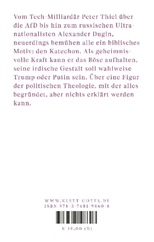 Buchcover und Innenansicht für das Buch: Katechon